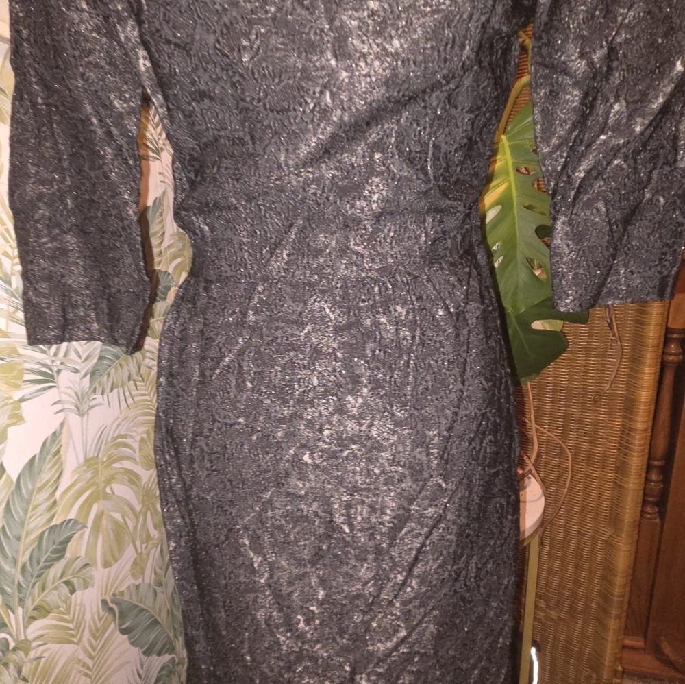 Elegant Black Textured Women's Dress